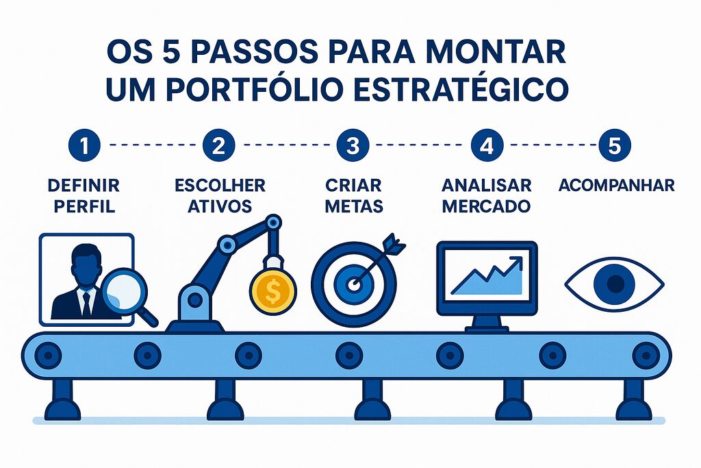 infográfico explicativo sobre como montar um portfólio de investimentos