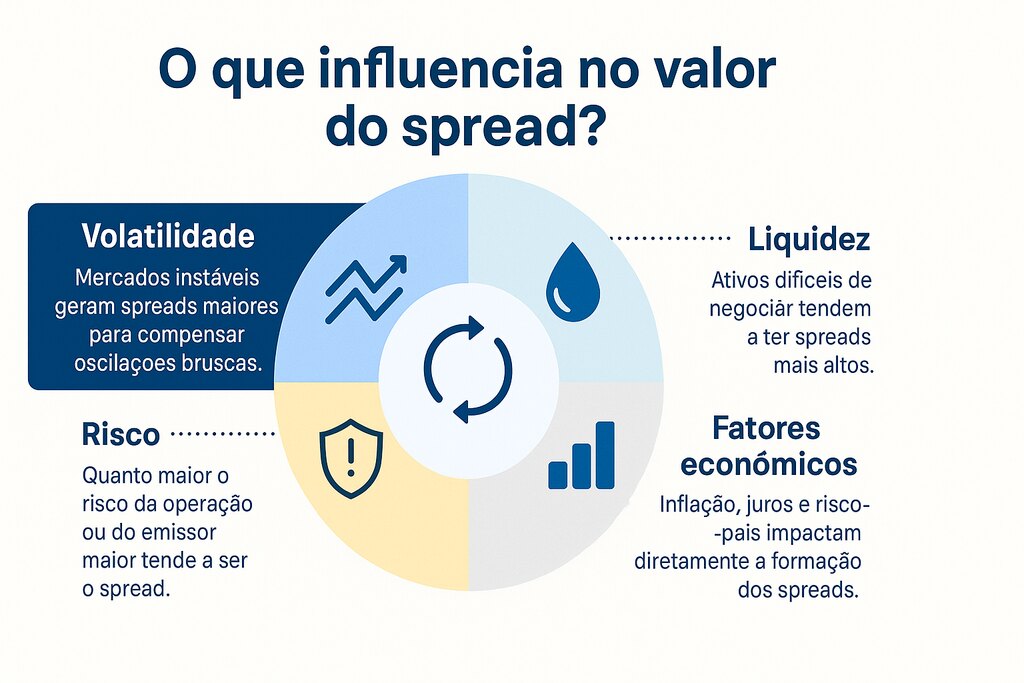 infográfico explicativo sobre os fatores que influenciam no valor do Spread